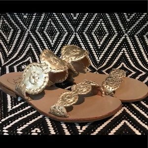 Jack Rogers gold slides